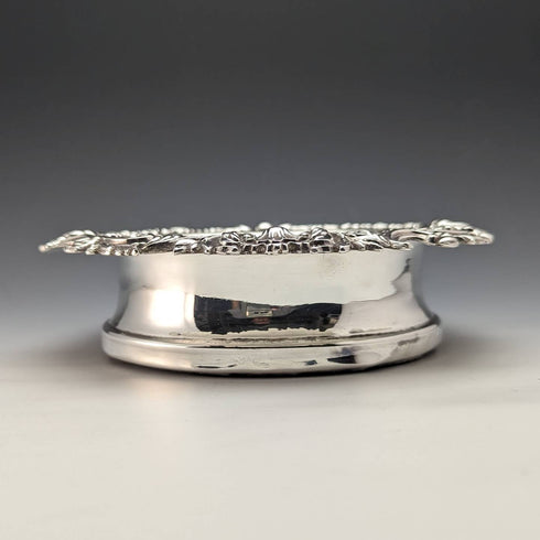 British antique silver plate bottle coaster